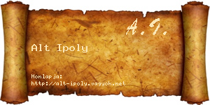 Alt Ipoly névjegykártya